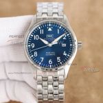 Best copy IWC Pilot Mark XVIII Heritage Blue Dial Stainless Steel Watch 40mm 